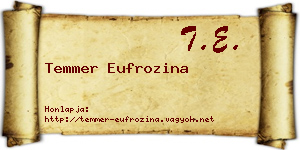 Temmer Eufrozina névjegykártya